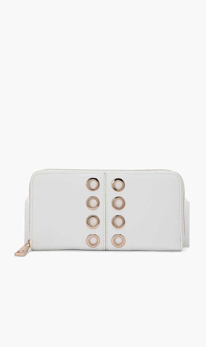 White Holed Bi-Fold Wallet