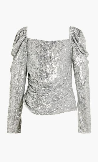 ALLURA HAMMERED SEQUINS L/S TOP