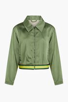 TORY SPORT CROPPED SATIN CLUB JACKET