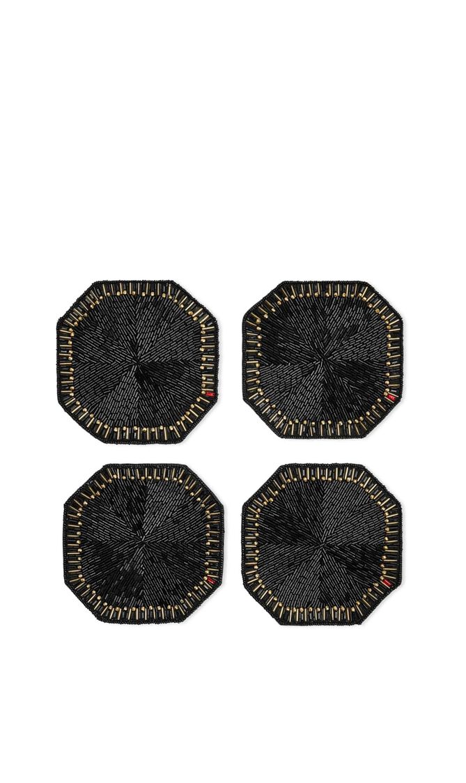 Louxor Coaster in Black, Set of 4