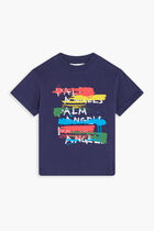 PA LOGO BRUSH T-SHIRT SS NAVY BLUE WHIT