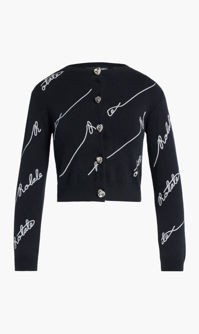 KIAAN SEQUIN LOGO CARDIGAN