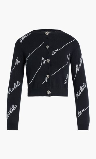 KIAAN SEQUIN LOGO CARDIGAN