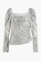 ALLURA HAMMERED SEQUINS L/S TOP