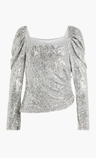 ALLURA HAMMERED SEQUINS L/S TOP