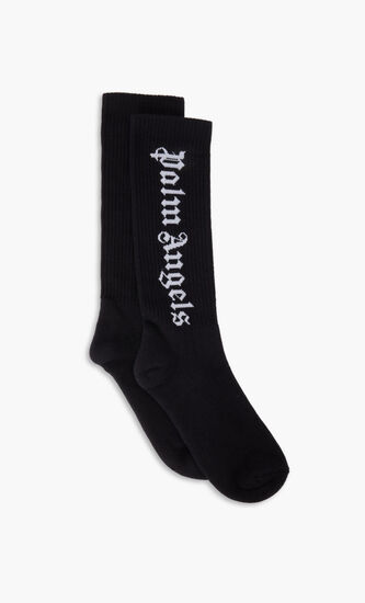 VERTICAL LOGO SOCKS  BLACK WHITE