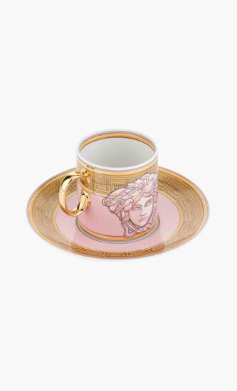 Pink Coin Espresso Cup & Saucer