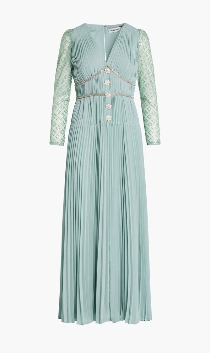 SAGE CHIFFON MAXI DRESS