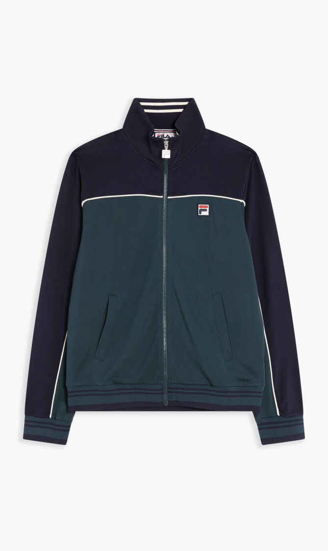 Retro Track Jacket With Fold Down Collar