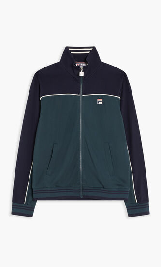 Retro Track Jacket With Fold Down Collar