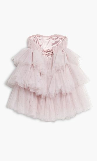 CRYSTAL TULLIE RUFFLE DRESS