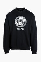 SWEATSHIRT TESSUTO FELPA GARZATA CON RICAMO MEDUSA A TRE FILI