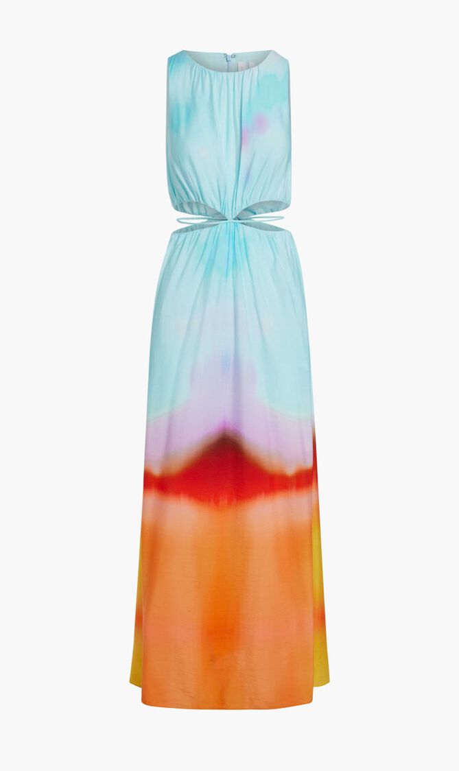 ALFIE SUNSET PRINT COVER UPS CUT OUT MAXI