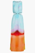 ALFIE SUNSET PRINT COVER UPS CUT OUT MAXI