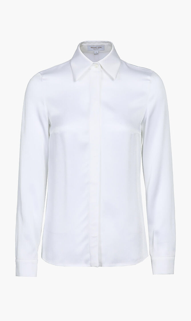 Solid Optic White Collared Shirt