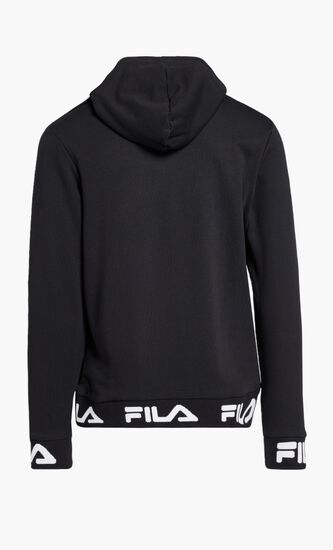 HOODIE KNITTED RIB FRONT PRINT