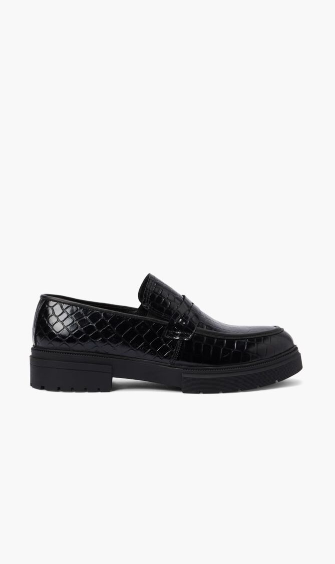 Embossed Leather Loafers