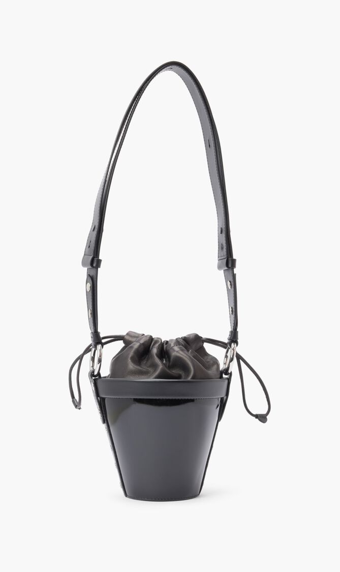 4-STITCH BUCKET BAG SHOULDER BAG BLACK