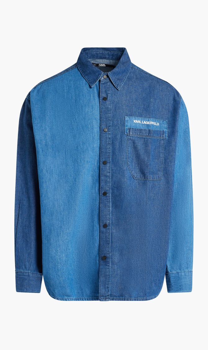 Colorblock Denim Shirt