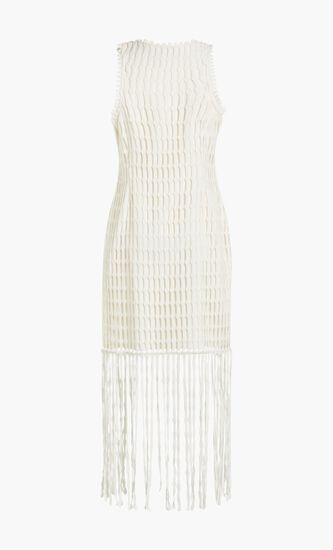 JANETTE COTTON MESH MIDI DRESS