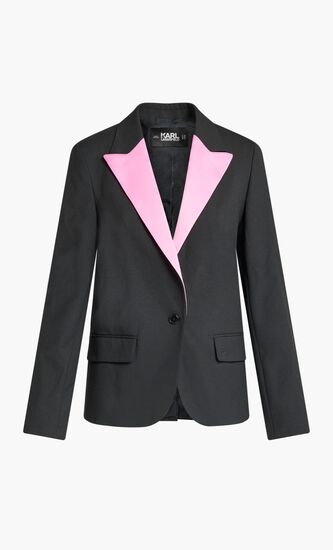 SATIN LAPEL TAILORED BLAZER