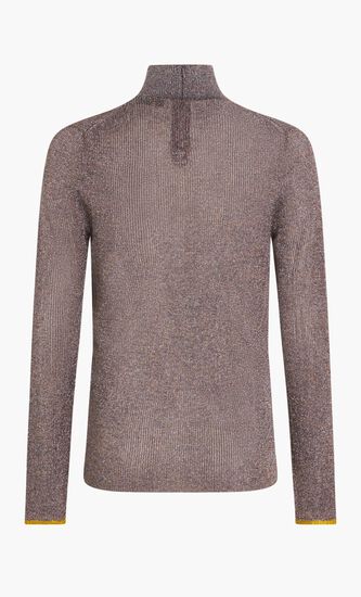 METALLIC KNITTED TURTLENECK