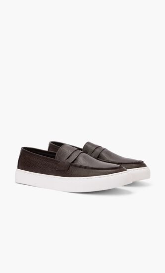 Leather Solid Loafers