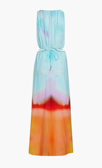 ALFIE SUNSET PRINT COVER UPS CUT OUT MAXI