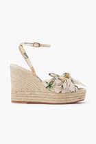 Pleated Knot Wedge Espadrille