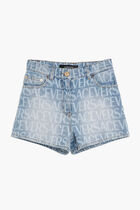 SHORT DENIM AO LASER VERSACE LOGO