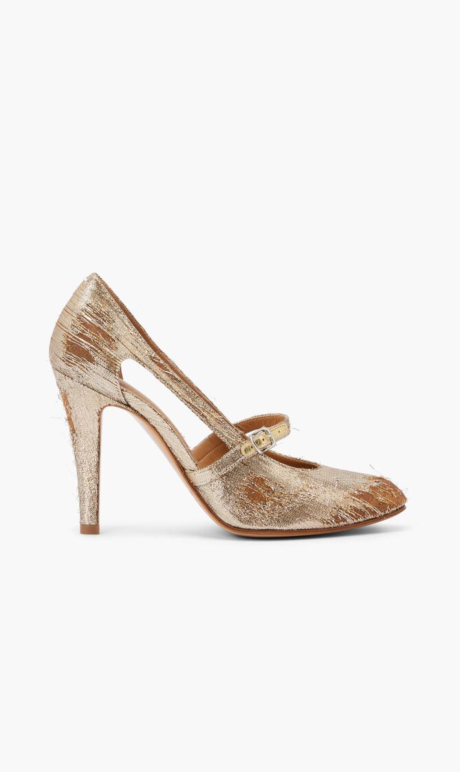 Court Shoe Lurex Gold