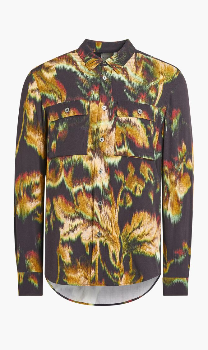 Tailored Fit Graphic Floral Shirt