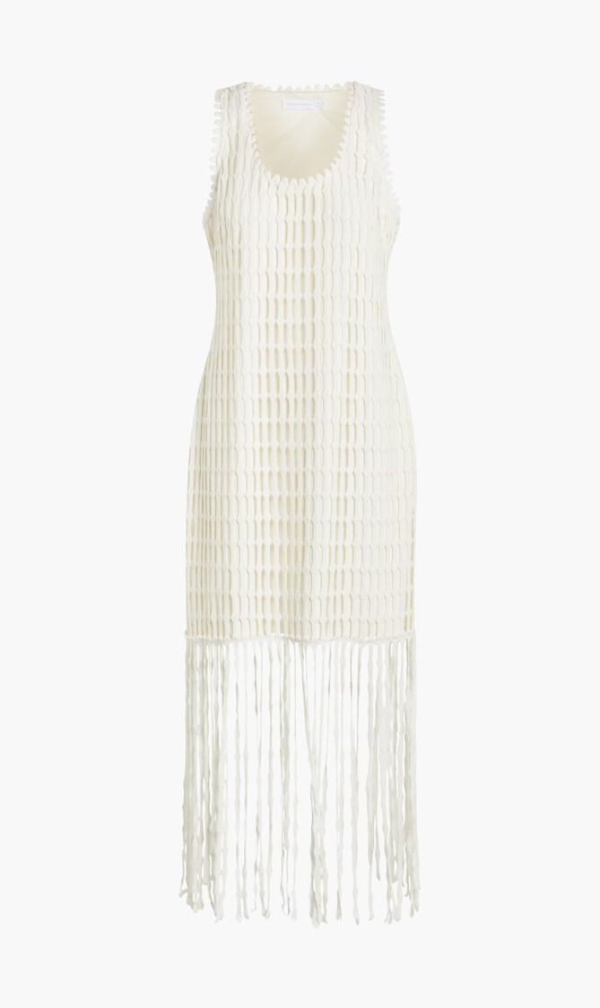 JANETTE COTTON MESH MIDI DRESS