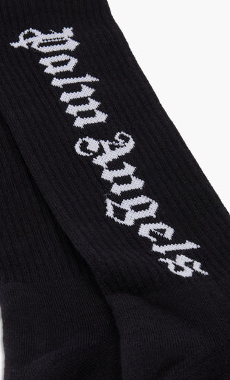 VERTICAL LOGO SOCKS  BLACK WHITE