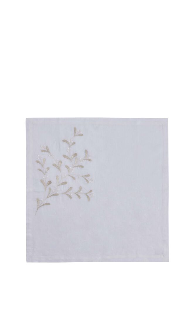 CDU WHITE CHRISTMAS HOLLY NAPKIN 46 X 46