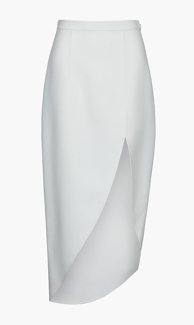 Wool Crepe Elliptical Skirt