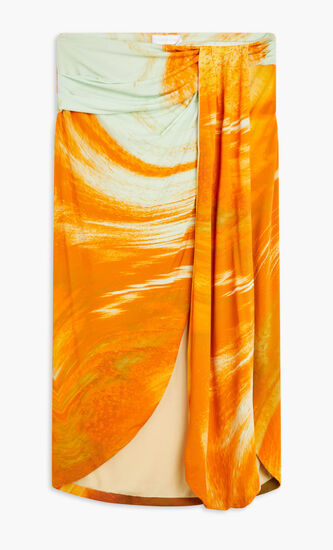 GWENA MARBLE PRINTED JERSEY SKIRT