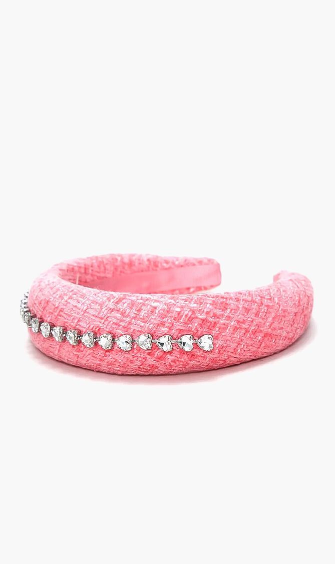 Pink Textured Woven Hairband