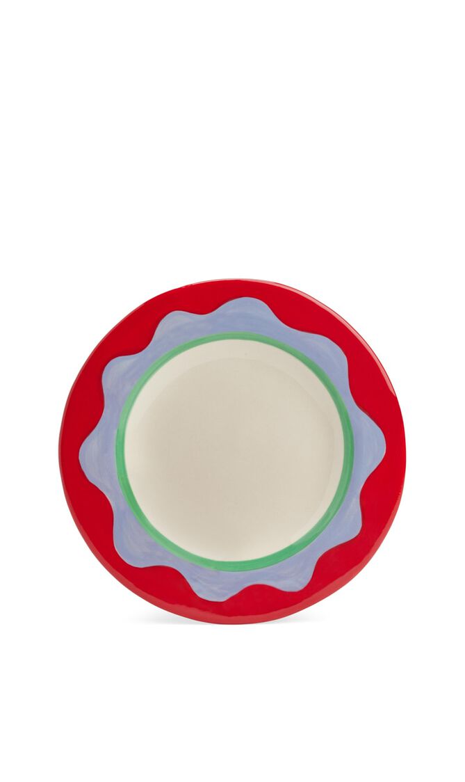 Wavy Red Dessert Plate