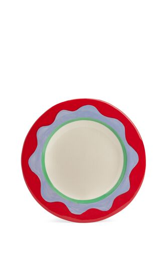 Wavy Red Dessert Plate