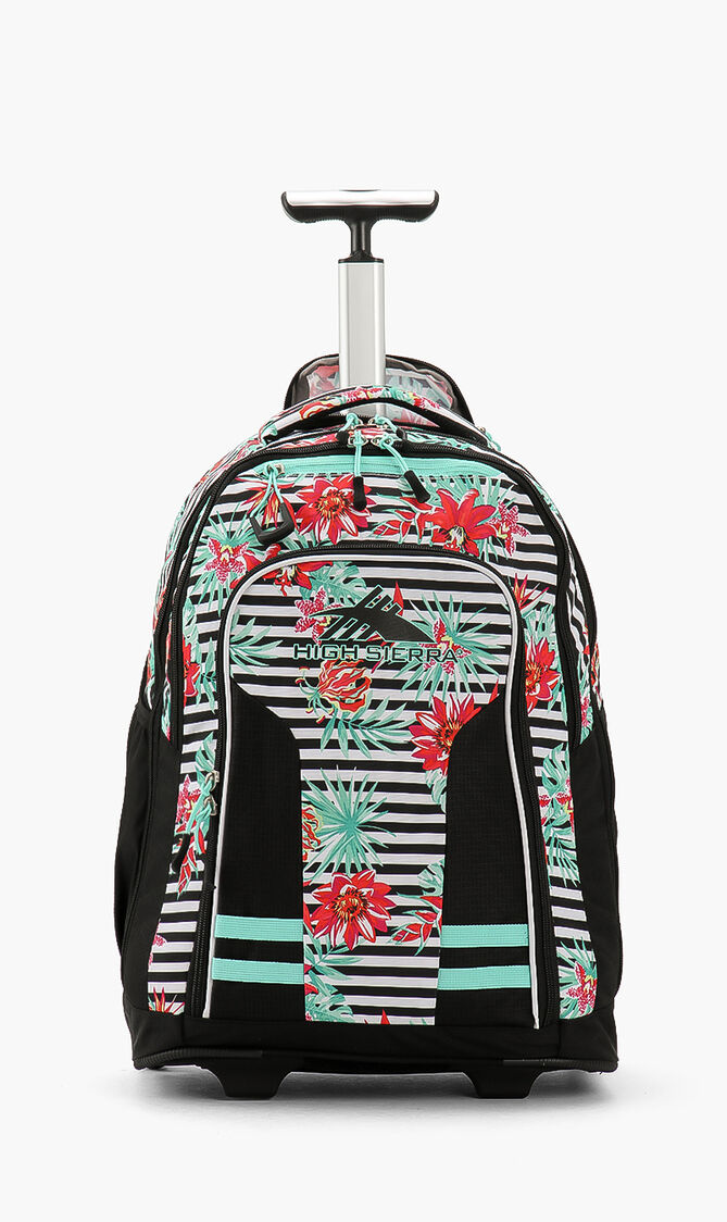 Tropical Stripe Wheeled Backpack