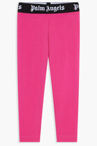 WAISTBAND LOGO LEGGINGS FUCHSIA BLACK