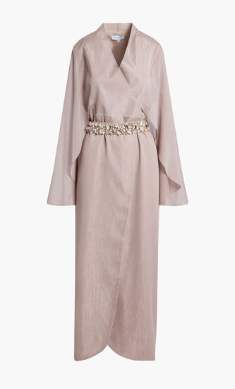 TULIP KAFTAN WITH CAPE SLEEVES AND EMBELLISHED SEPARATE BELT