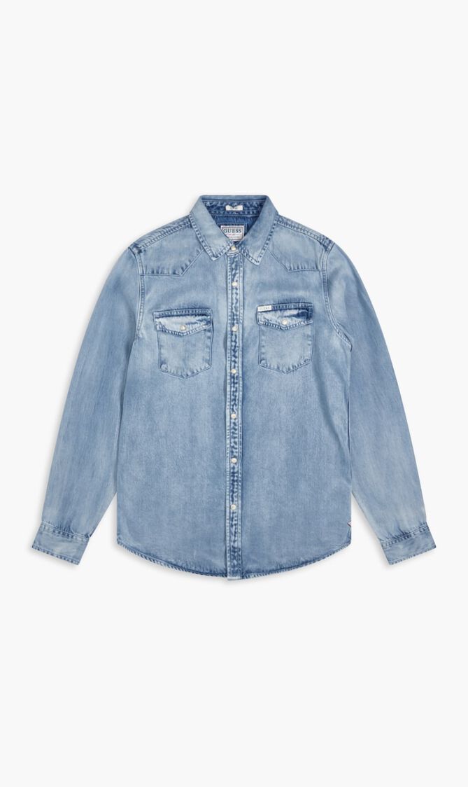 Slim Western Denim Shirt