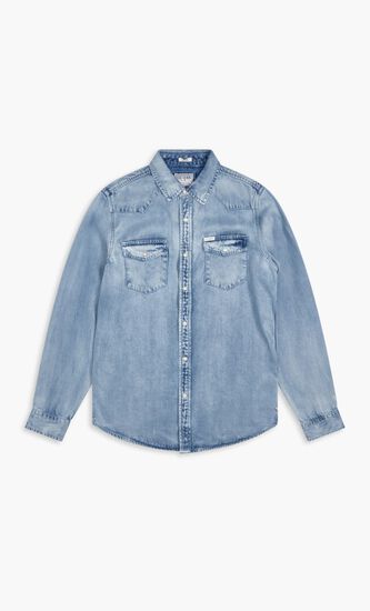 Slim Western Denim Shirt