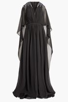 Chiffon Caplet Beaded Gown