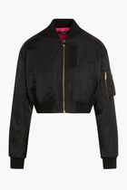 BLOUSON CROPPED BOMBER SOLID BLK VERSACE GODDESS