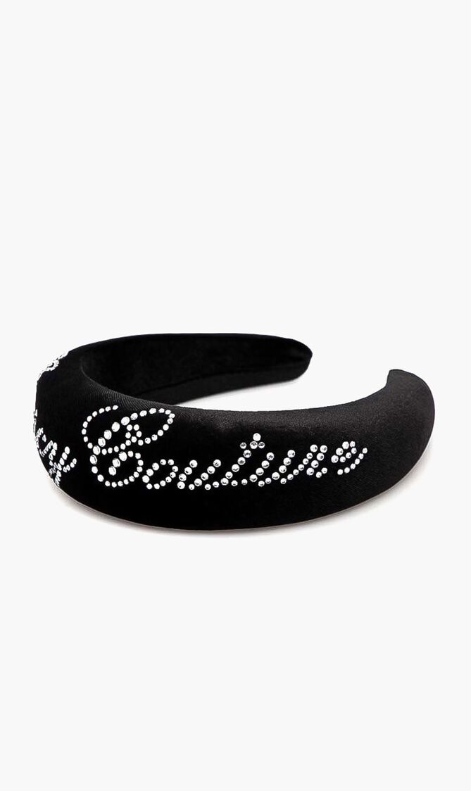 Velour Headband With Diamante