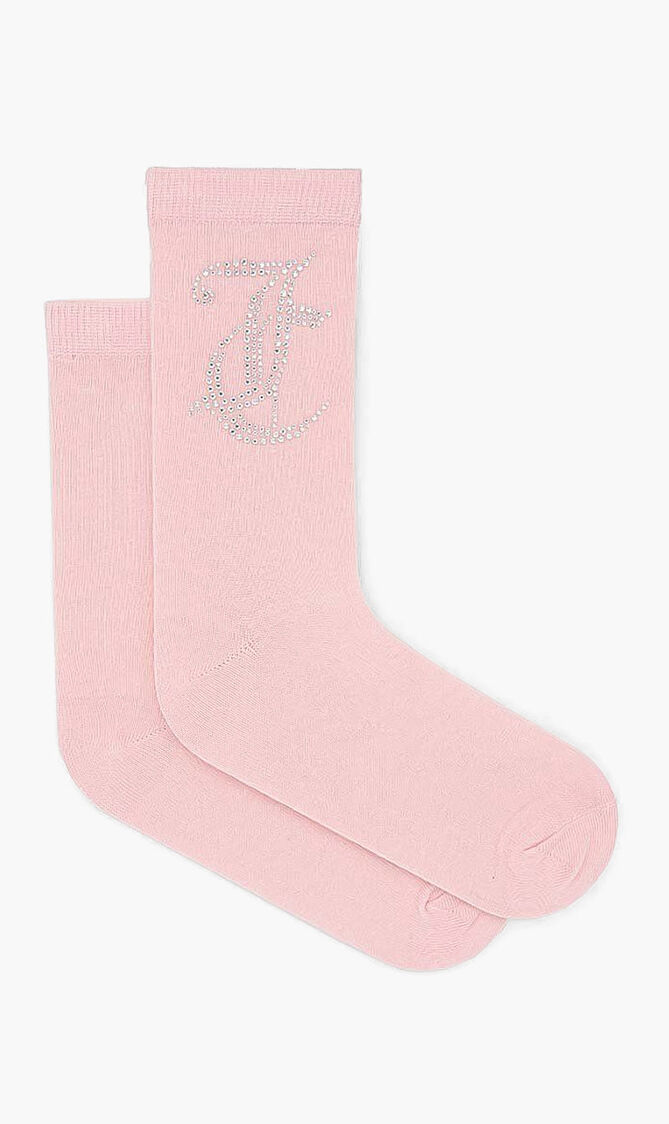 Light Crew Socks With Diamante