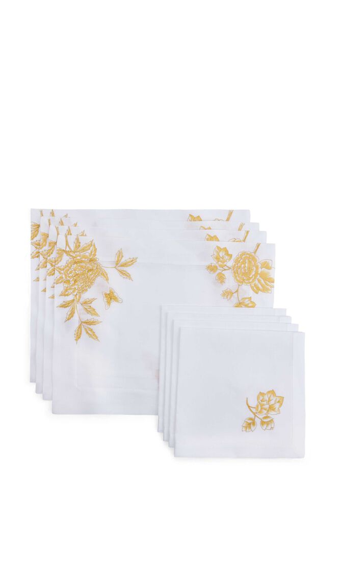 AHT WALLPAPER SET OF 4 PLACEMATS 36X45CM & NAPKINS 51CM 100% LINEN